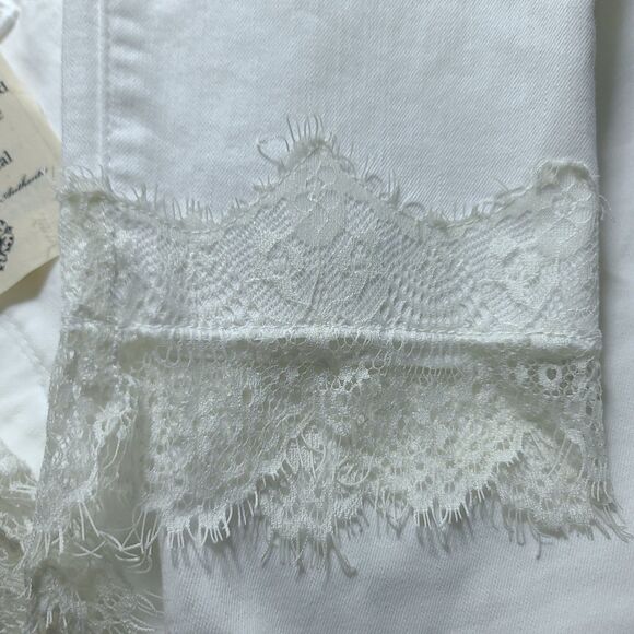 Democracy Ab Technology Ankle Jeans Womens 16 White High Rise Stretch Lace Ankle - Picture 5 of 16